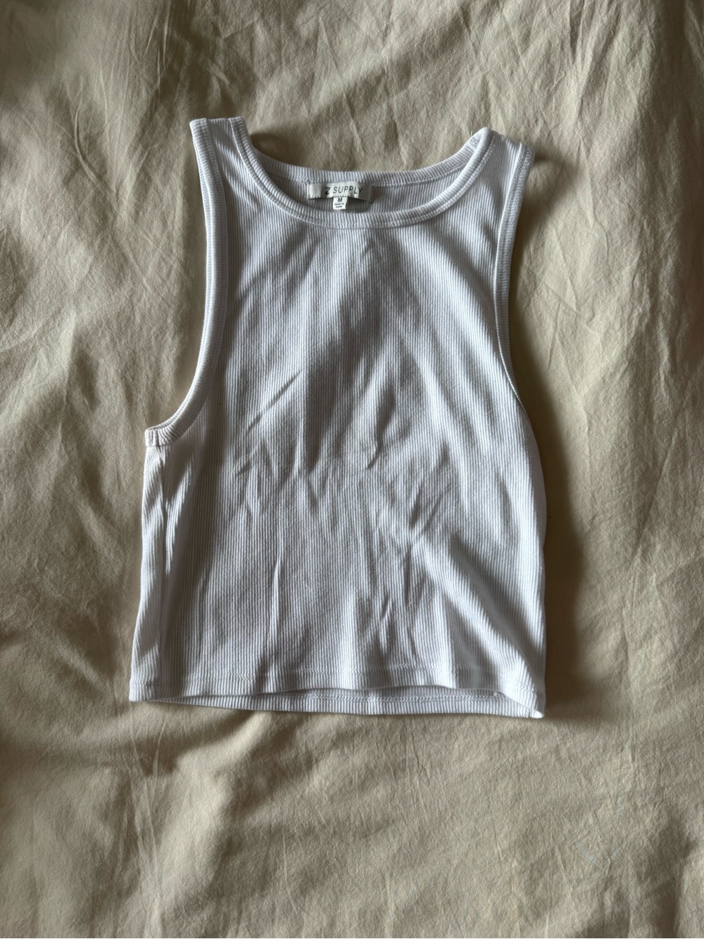 Z Supply White Ribbed Cropped Tank - Women's Sleeveless Top